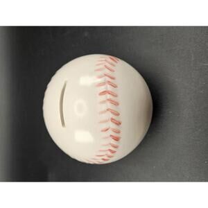 ​Ceramic Baseball Coin Piggy Bank 3" Sports Room Decor Gift